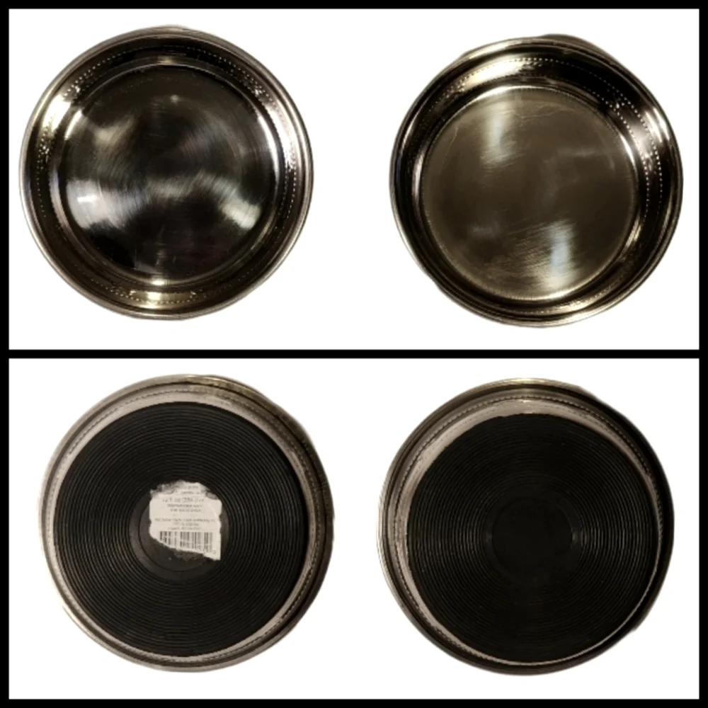 Stainless Steel Pawprint Bowls with Rubber Base (Set of 2)
